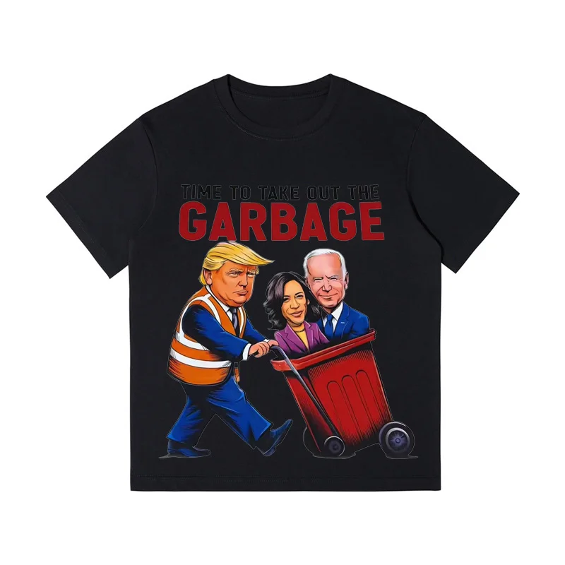 US Presidential Election Supporters of Donald Trump Biden-Harris Printed Cotton T-shirts for Women and Men in Summer and Autumn