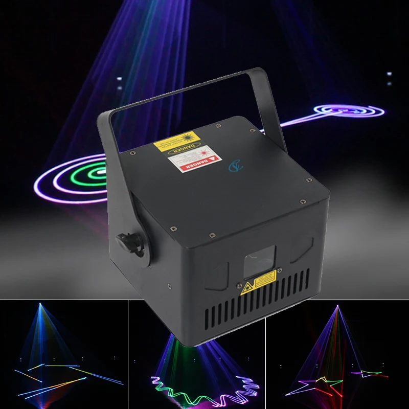 New 2W Stage Animation Disco Laser DJ Light DMX Beam 3D Projector Lights DMX512 Wedding Party Event Lighting For Bar Club Show