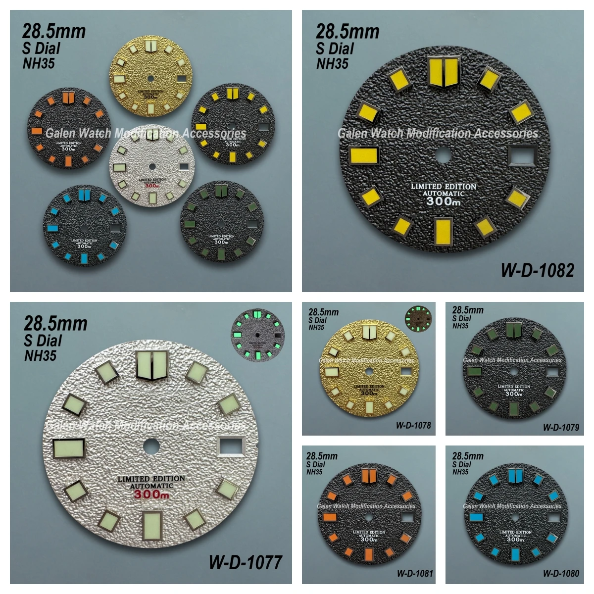 

28.5mm S Logo Dial Fit NH35/NH36/4R/7S Japan Movement Green/No Luminous Black Matte High Quality Watch Accessories