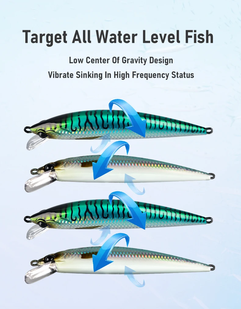 Kingdom Salzwasser-Sinkköder 48g 65g 97g Weitwurf-Minnow-Köder für Wolfsbarsch und Thunfisch, Künstlicher Hartköder, Trolling-Jerkbait, Angelköder – Detail 2