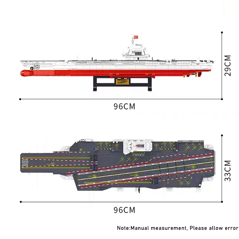 Military FUJIAN Aircraft Carrier Modular Building Blocks Battleship Brick Model WW2 Army Soldiers Weapons Kid Toys Xmas Gift MOC