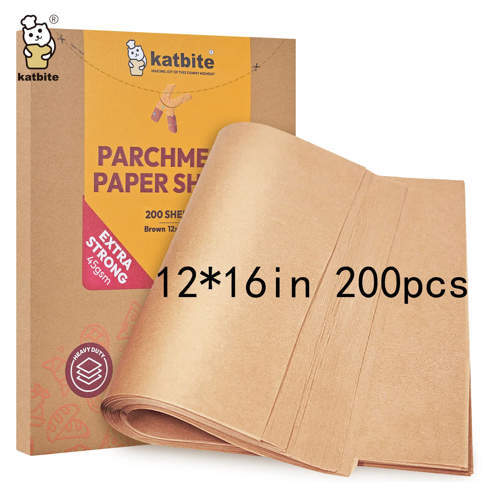 

Katbite 200PCS 12x16 In Heavy Duty Flat Parchment Paper, Parchment Paper Sheets for Baking Cookies, Cooking, Frying, Air Fryer