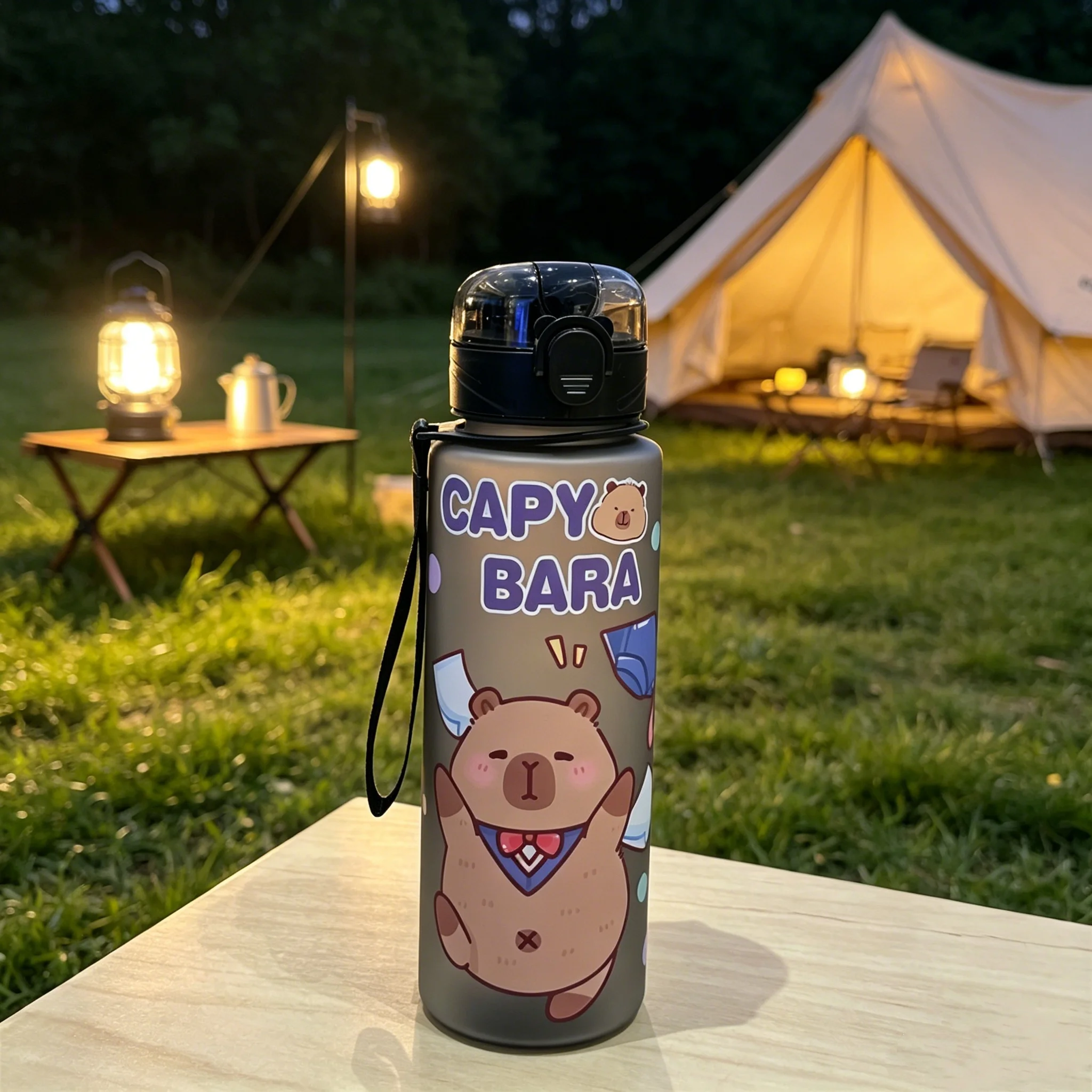 700ml Capybara Water Bottle Leakproof Plastic Straw Cup Portable Outdoor Travel Large Capacity Sports Drink Container - view 4