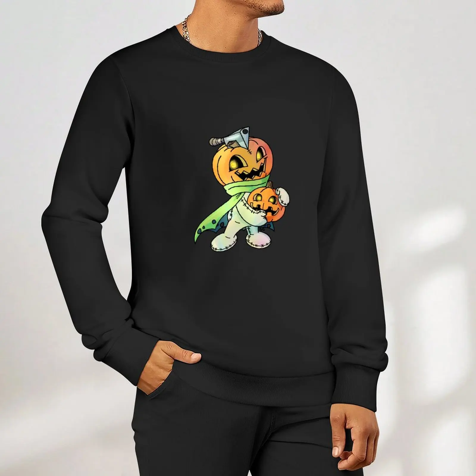 Pumpkinmon Digimon Pullover men's clothing autumn clothes korean style clothes japanese style winter man sweatshirt