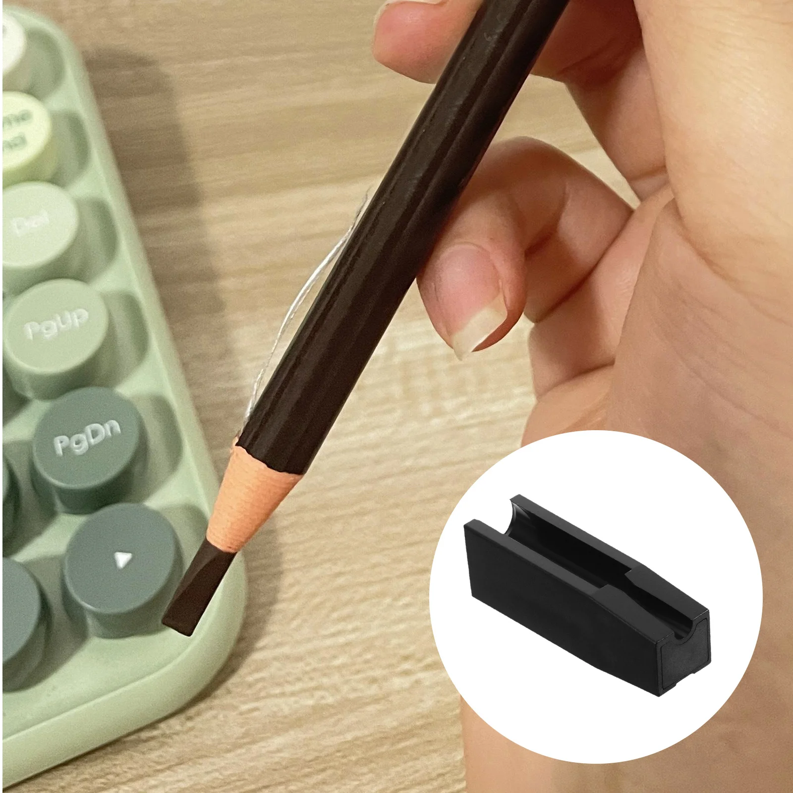 6Pcs Eyebrow Pencil Sharpener Assistant Device Premium Portable Sharpener Slot for Makeup Pencil Eyeliner Sharpening Tool