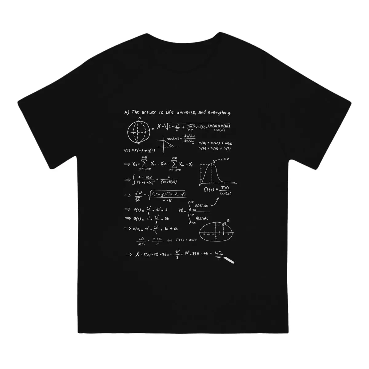 Crazy The Answer To Life Univers T-Shirts for Men O Neck 100% Cotton T Shirts The Hitchhikers Guide To The Galaxy Film