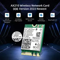 Adaptateur sans fil WiFi 6E AX210NGW NGFF, Bluetooth 5.3, WiFi6, 5374Mbps, 2.4G/5G/6GHz, 802.11AX, pour ordinateur de bureau/ordinateur portable, Win10/11 2