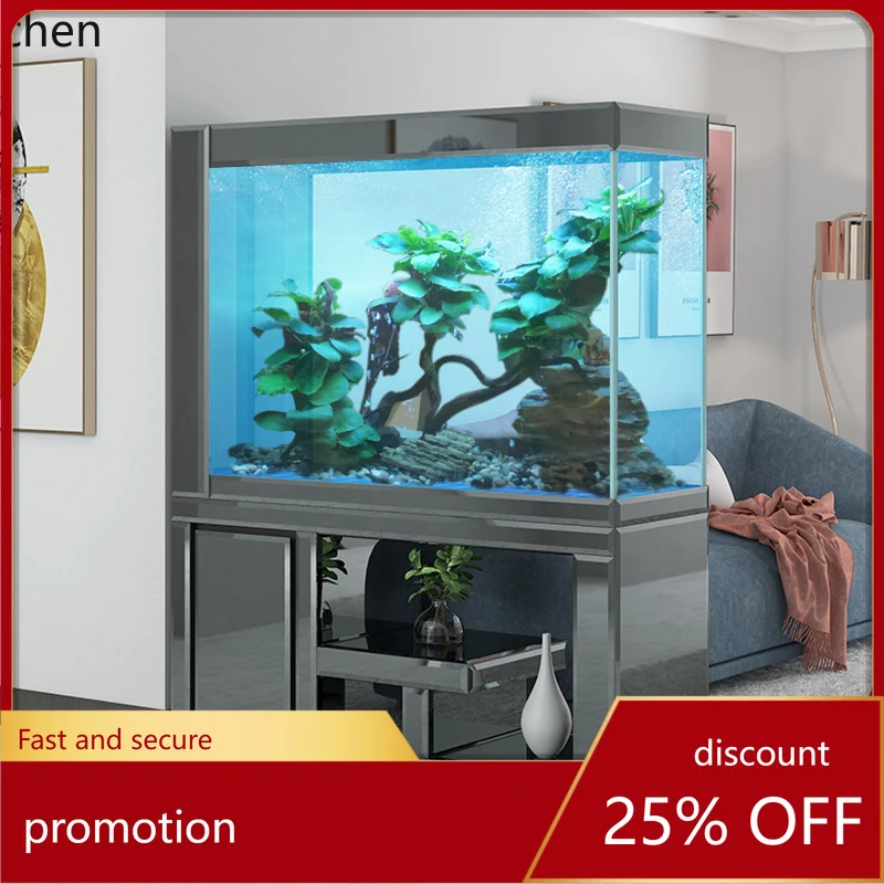 

HXL ultra-white glass light luxury flower shelf living room large floor-to-ceiling entrance partition cabinet screen rack