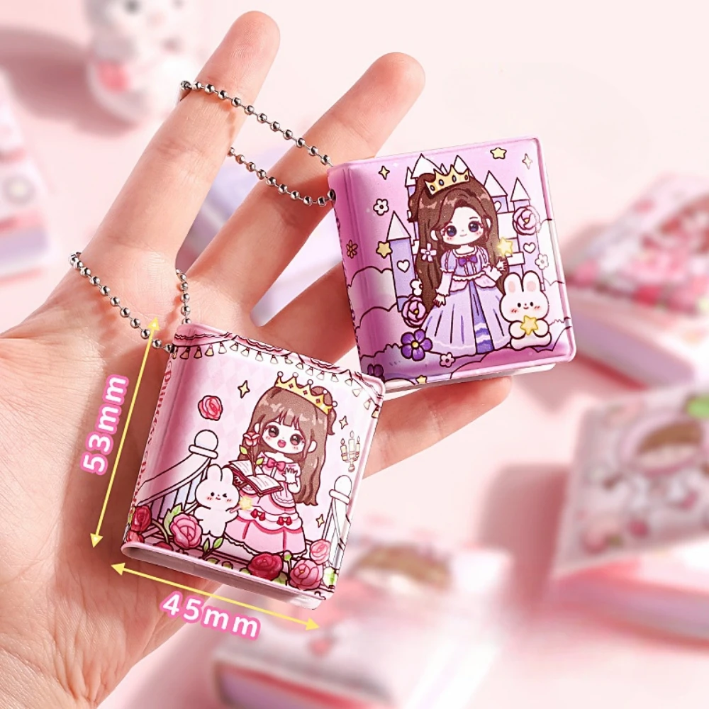2pcs Mini cute notebook,20 sheets of writing paper and 40 stickers,Convenient to carry,Pendant