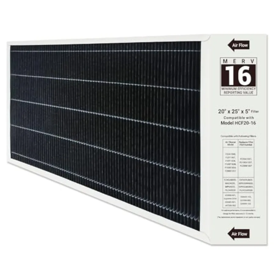 

1 Pack X6675 Merv 16 Air Filter 20x25x5 High-Efficiency Air Filtration for Residential HVAC Systems Compatible with Lennox X667