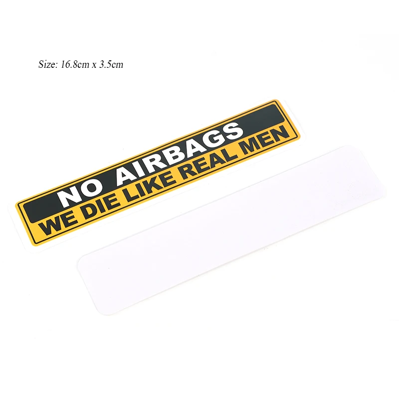 1 Pcs Decal Safety Warning Rules Decal PVC Car Stickers Auto NO AIRBAGS WE DIE LIKE REAL MEN for Car Audi Honda Toyota KIA