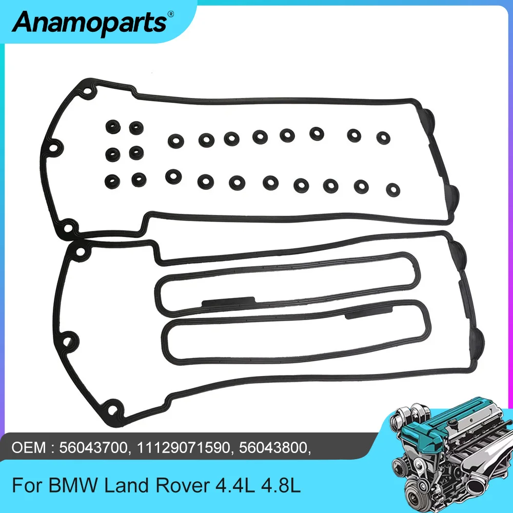 Valve Cover Gasket Set for 4.4L 4.8L V8 Gas Engine Fit BMW X5 540i 740i 740il Z8 Land Rover M62B44 - Engine Parts