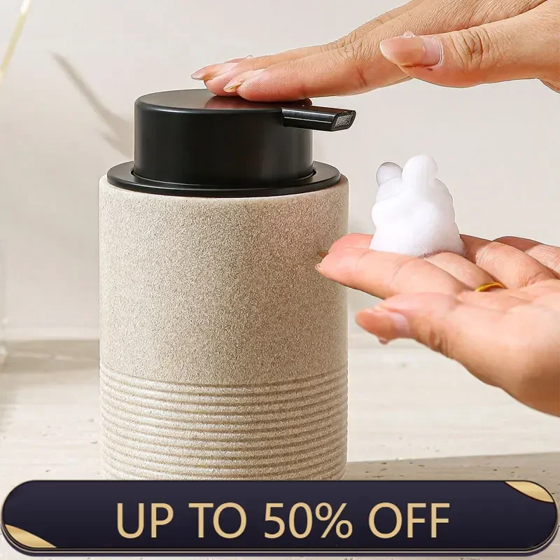 Luxury Sandstone Foam Press Bottle Soap Dispenser Bubbler Sub Bottle Gel Hand Sanitizer Bathroom Accessories