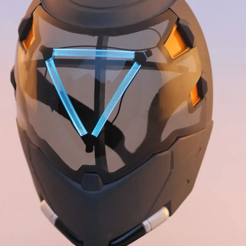 

FC6Game Overwatch Cosplay Costume Helmet Arylic Ana Amari Luminous Mask Shrike Skin Masks With LED Light FRP Ana Amar For M@FC8！