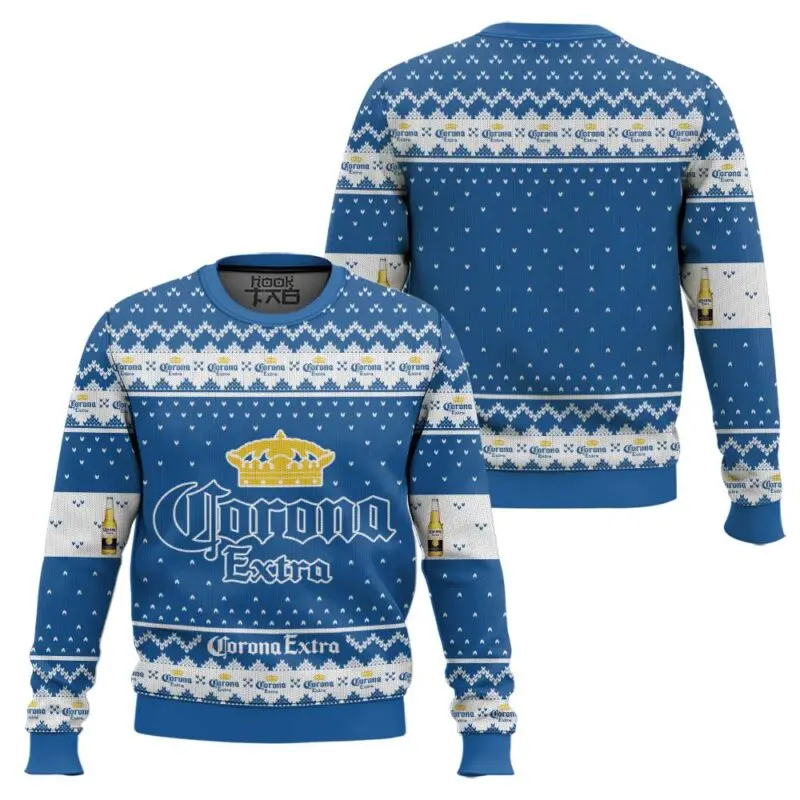 Sweater Natal Lucu Corona Extra Lager Beer, Sweater Pesta Liburan Unik Ukuran Besar untuk Pria Wanita, Hadiah Natal 2026