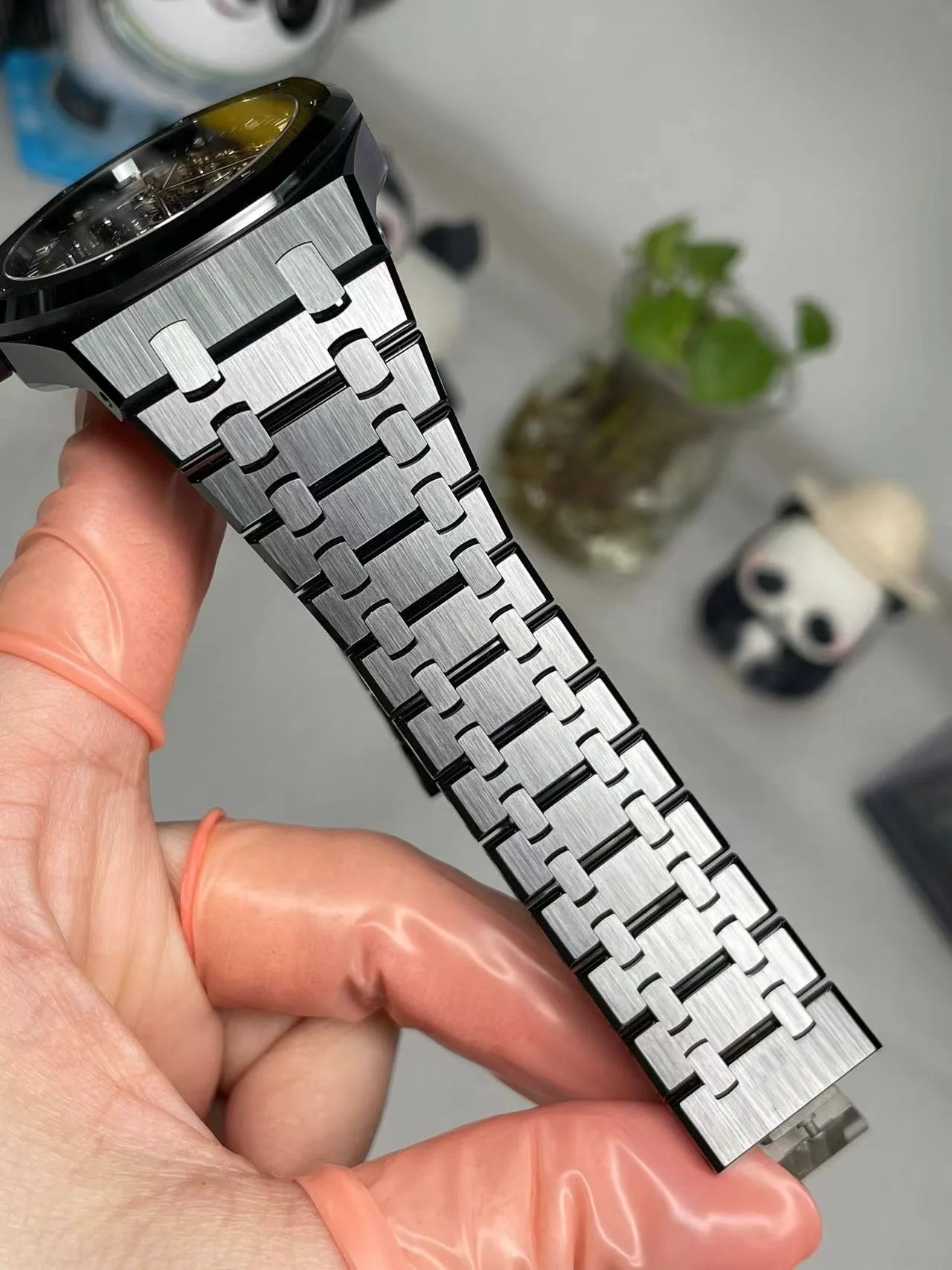 ساعة EFJ AP الفاخرة 15416CE هيكل عظمي من السيراميك الأسود ساعة رجالي توازن عجلة مزدوجة أفضل حركة ميكانيكية يدوية A3132