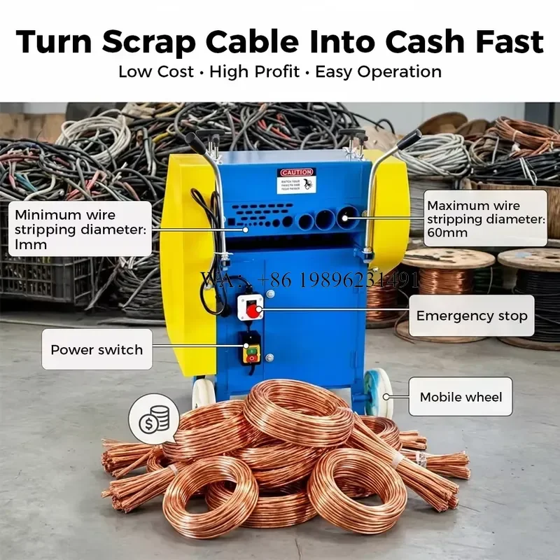 Wmwmnu for Lansing F60-1 Copper Wire Stripper Portable Cable Stripping 1-60mm Width Range Tool Low Cost Easy to Move