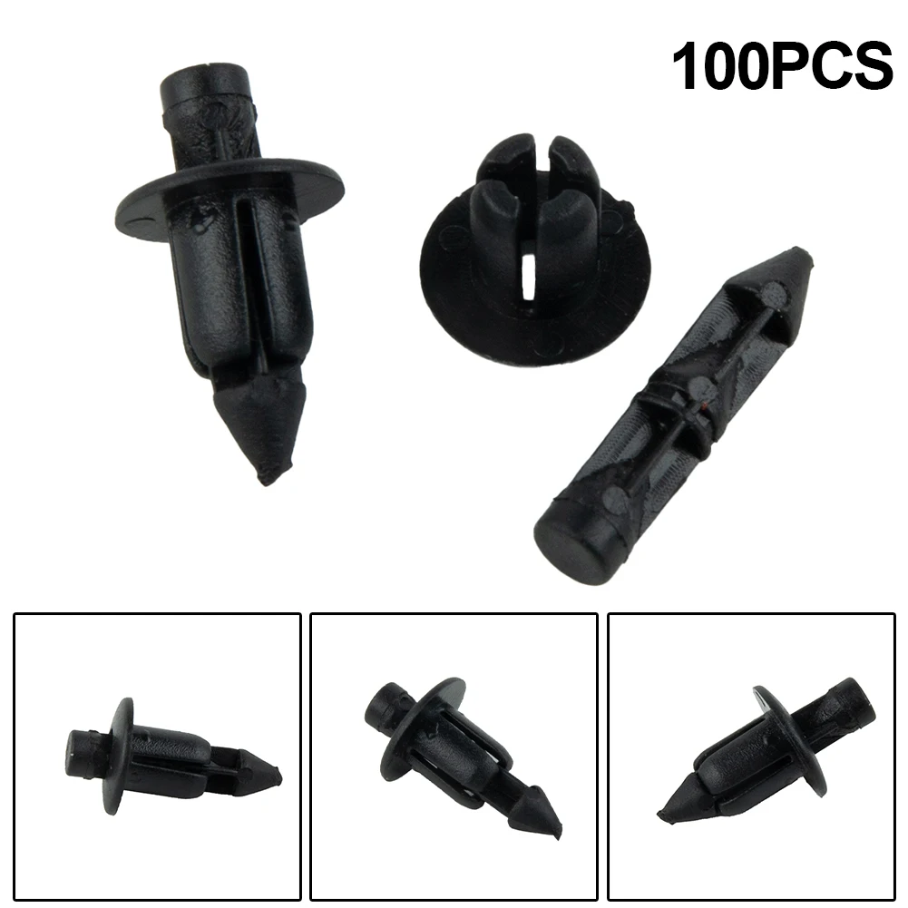 100pcs 6mm Hole Dia ATV Plastic Push In Type Rivets Fastener Pin Clips Fairing Fender For Suzuki Hayabusa GSXR 1300/1000/750/600