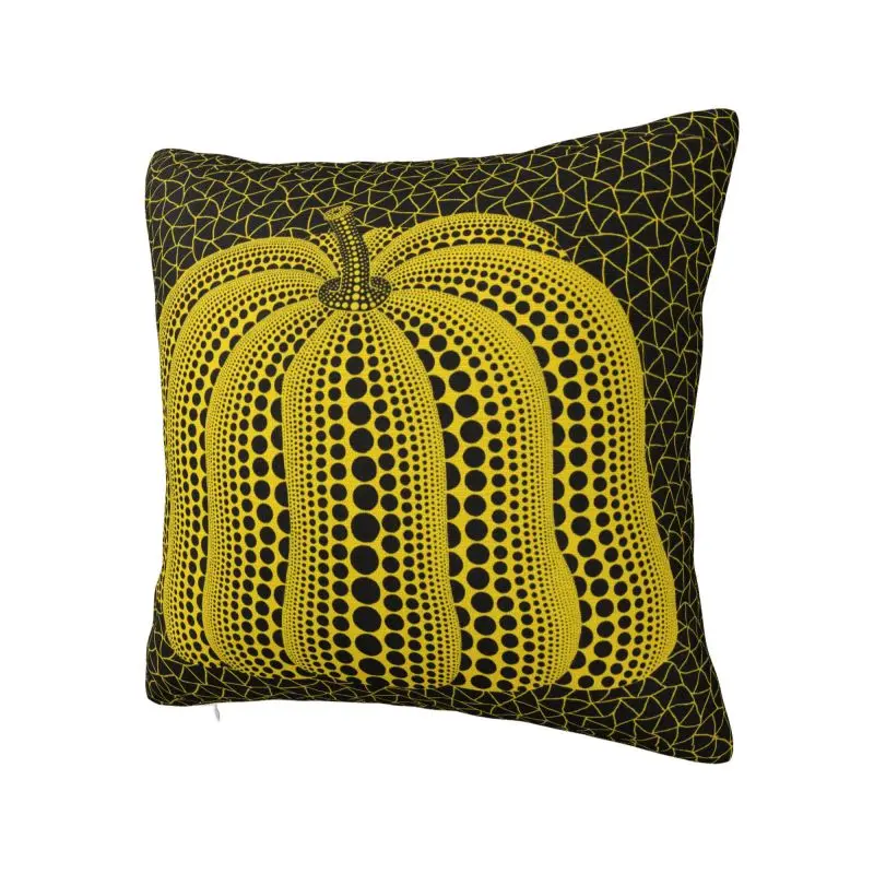 Custom Yayoi Kusama Pumkin Cushion Cover Polyester Abstract Painting Throw Pillow Case for Sofa Square Pillowcase Bedroom