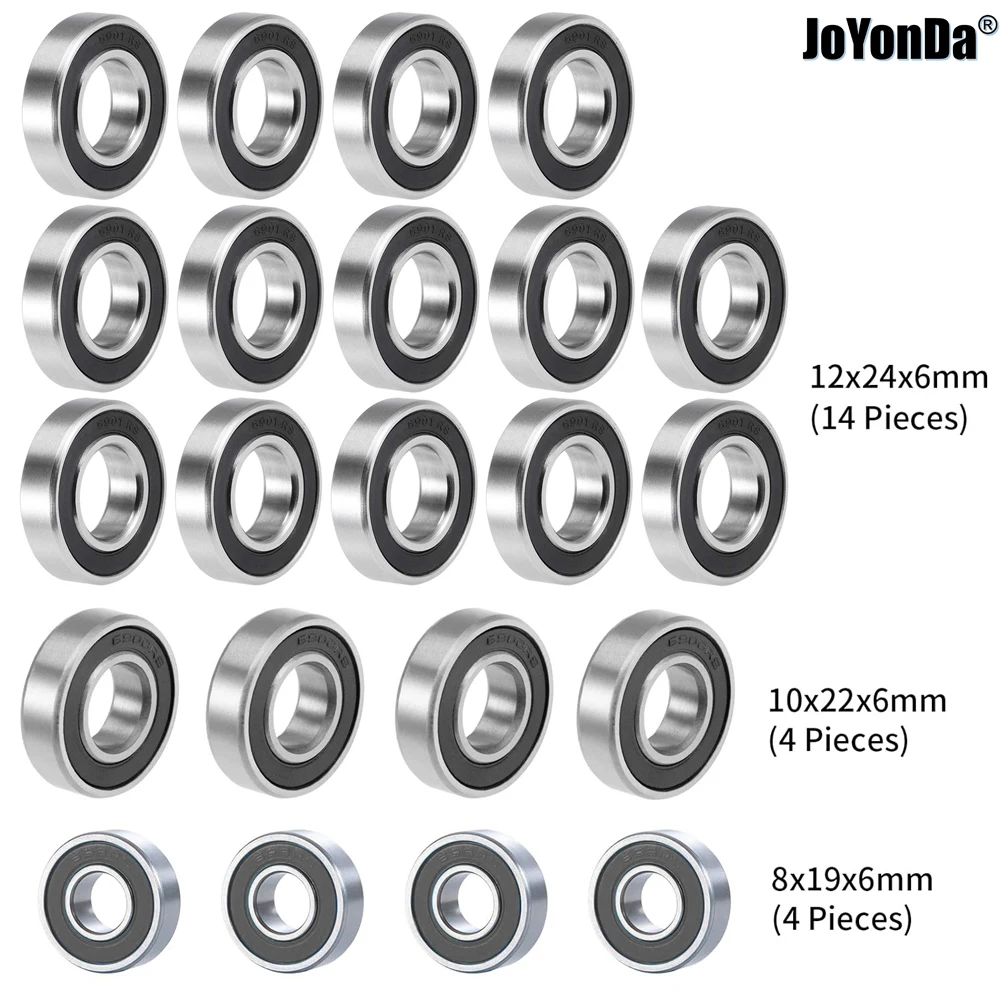 22pcs Rubber Sealed Bearing Kit - Precision High Speed Bearing for RC Losi 1/5 DBXL-E 2.0 Desert Buggy Model