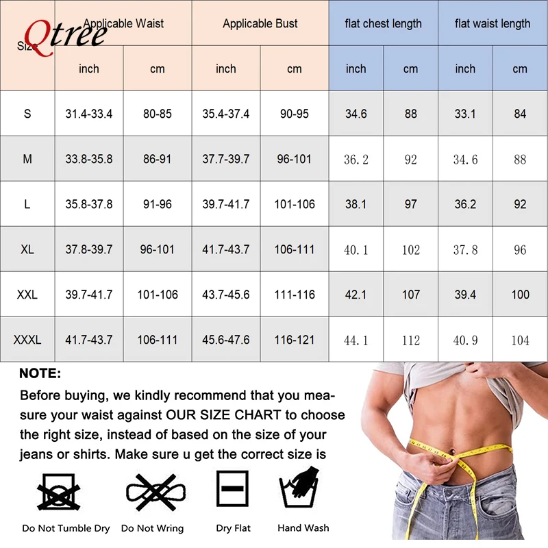 Qtree Men Slimming Compression Sauna Sweat Body Shaper Corset Weight Loss Shapewear Three-breasted Waist Trainer Fat Burner Vest