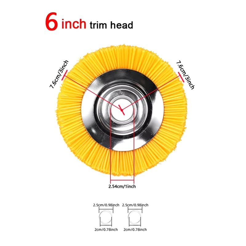 DT15 6-Inch Nylon Weed Trimming Head Universal Trimming Accessory with 2 Accessories for Light Gardening Moss Removal Lawn Care