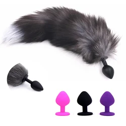 Sex Toy Anal Plug Anal Toys Long Fox Tail Erotic Anus Toy Ass Stuff With Silicone Inserted Behind The Anus Sexy Toys For Woman