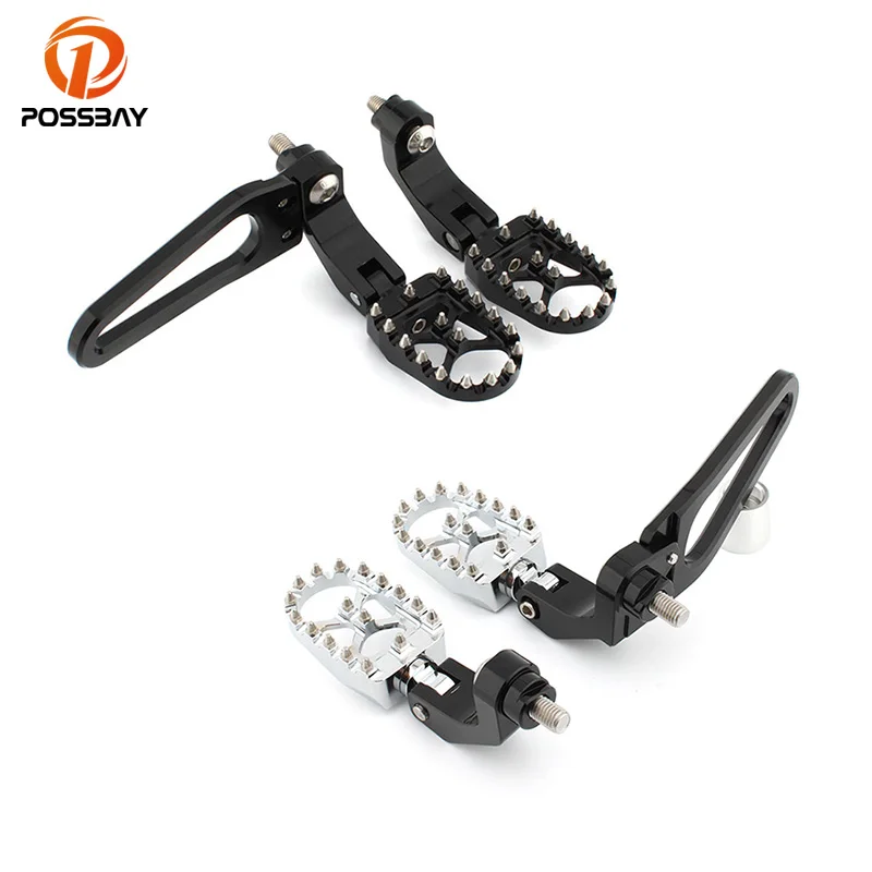 

Motorcycle Footrests Foot Pegs Pedals Footpegs Anti-Slip CNC Black Silver W/ Bracket Holder for BMW R18 Repose Pieds De Moto