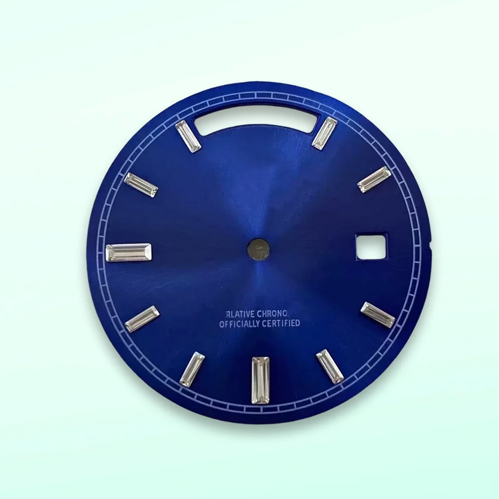 31mm S Dial Watch modification  Day And Date diamond Dial Fit 8285 Movement Sunburst High-Quality Dial Watch