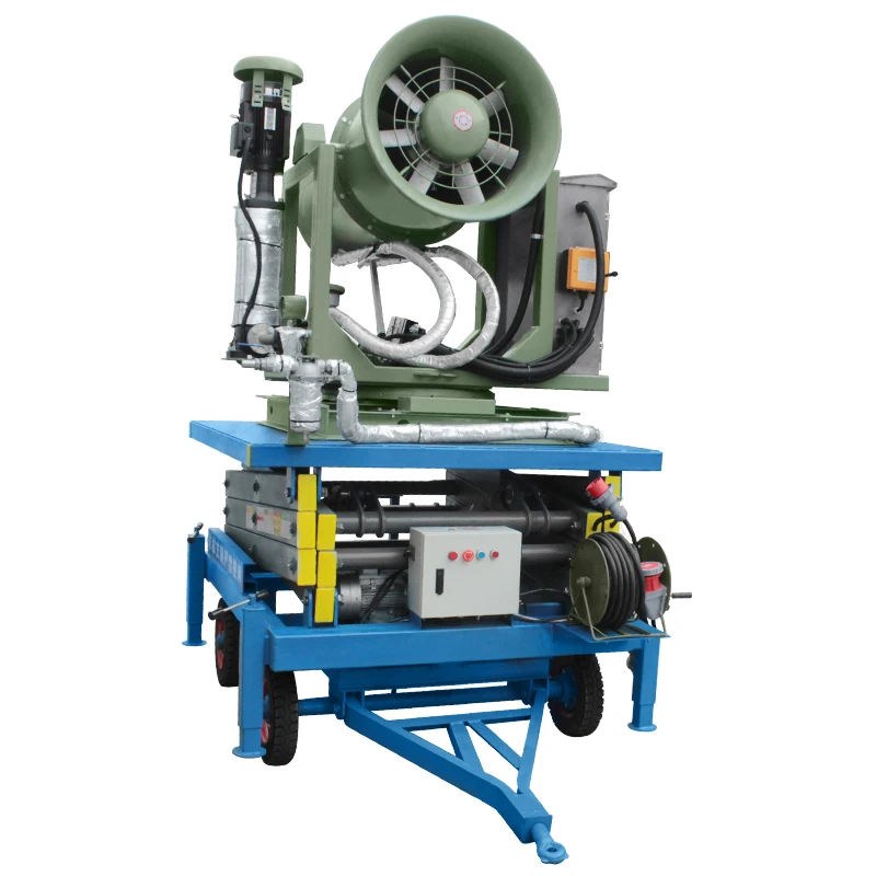 Equipamento automático de remoção de poeira em spray, canhão de neblina, areia e cascalho para reduzir o uso da poeira com plataforma de elevação