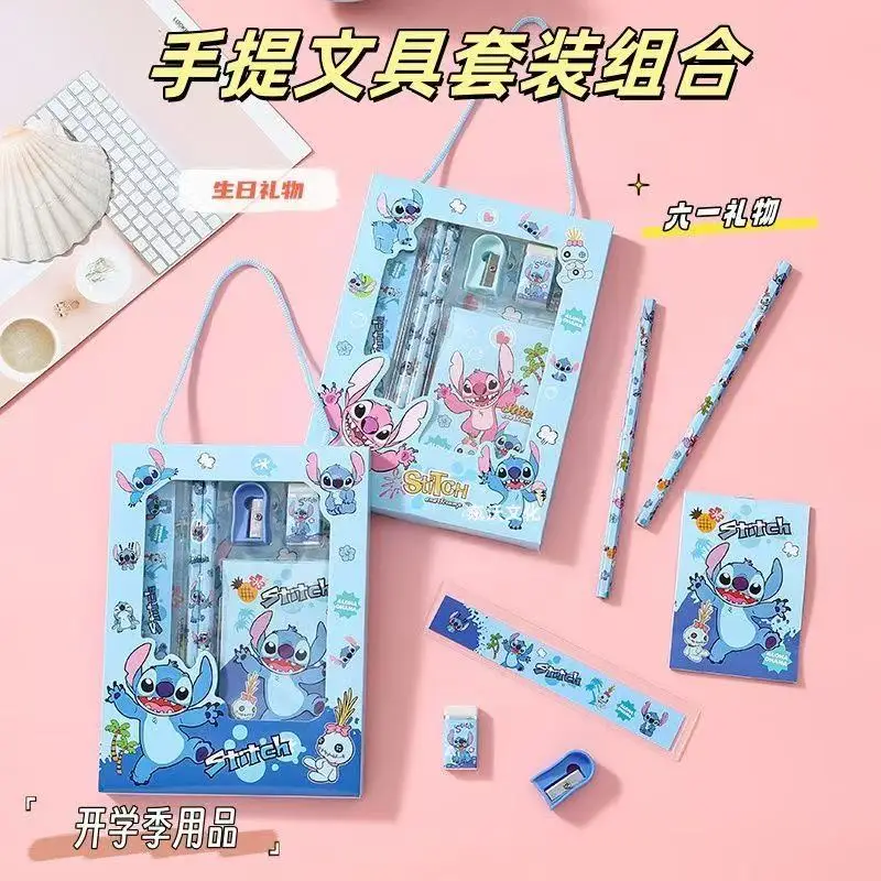 

Cute Stitch Stationery Set Pencil Eraser Ruler Pen Sharpener Book Kids School Gifts Children's School Supplies Study Stationery