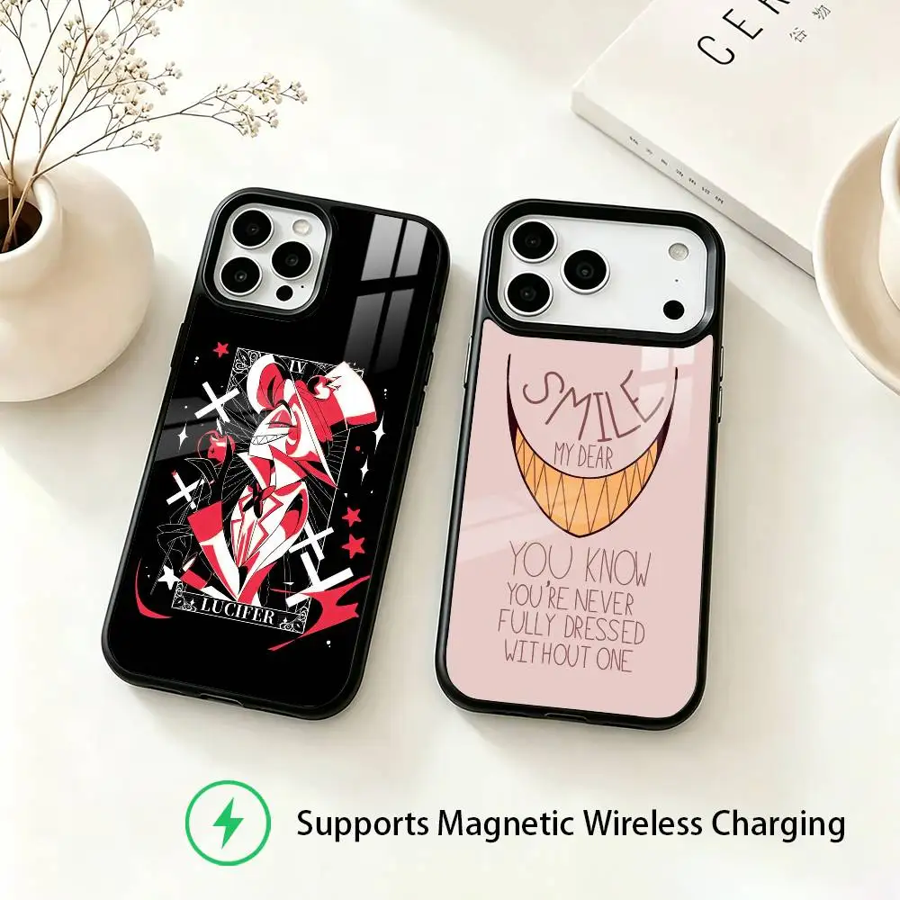 Hazbin H-Hotel Lucifer Magne Phone Case For iPhone18,17,16,15,14,13,12,11 Plus,Pro Allows magnetic wireless charging