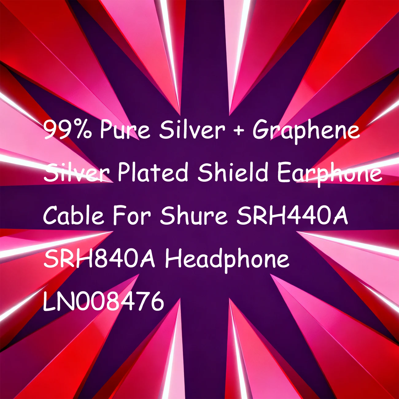 99% Pure Silver + Graphene Silver Plated Shield Earphone Cable For Shure SRH440A SRH840A Headphone LN008476