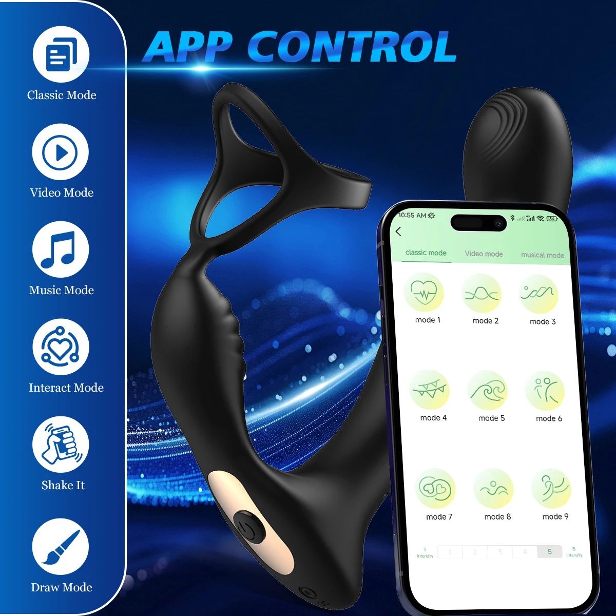 Массажер простаты с управлением через приложение для мужчин, анальный вибратор для геев с кольцом задержки эякуляции, стимулятор, Анальная пробка, мужские секс-игрушки для геев