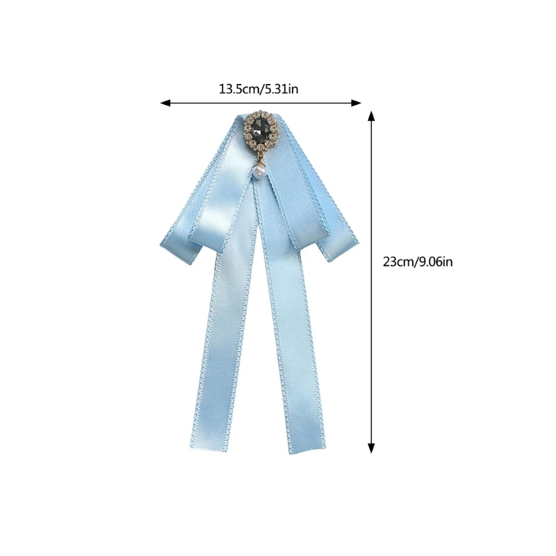 Elegant Rhinestones Pin Necktie Ribbon Bows Crystal Versatile Accessory