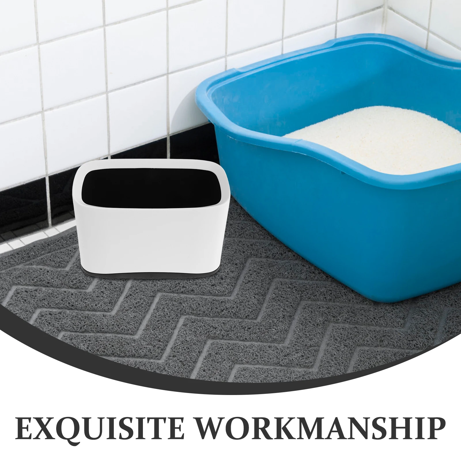 حامل مغرفة فضلات القطط مع حامل قابل للإزالة وتصميم متكامل أنيق - ملحق صندوق نفايات مدمج لتنظيم المنزل