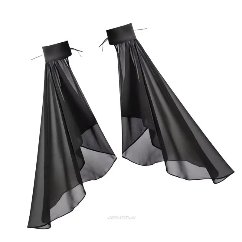 X5xa Bishop Sleeve Abito trasparente a maniche lunghe decorative eleganti maniche false