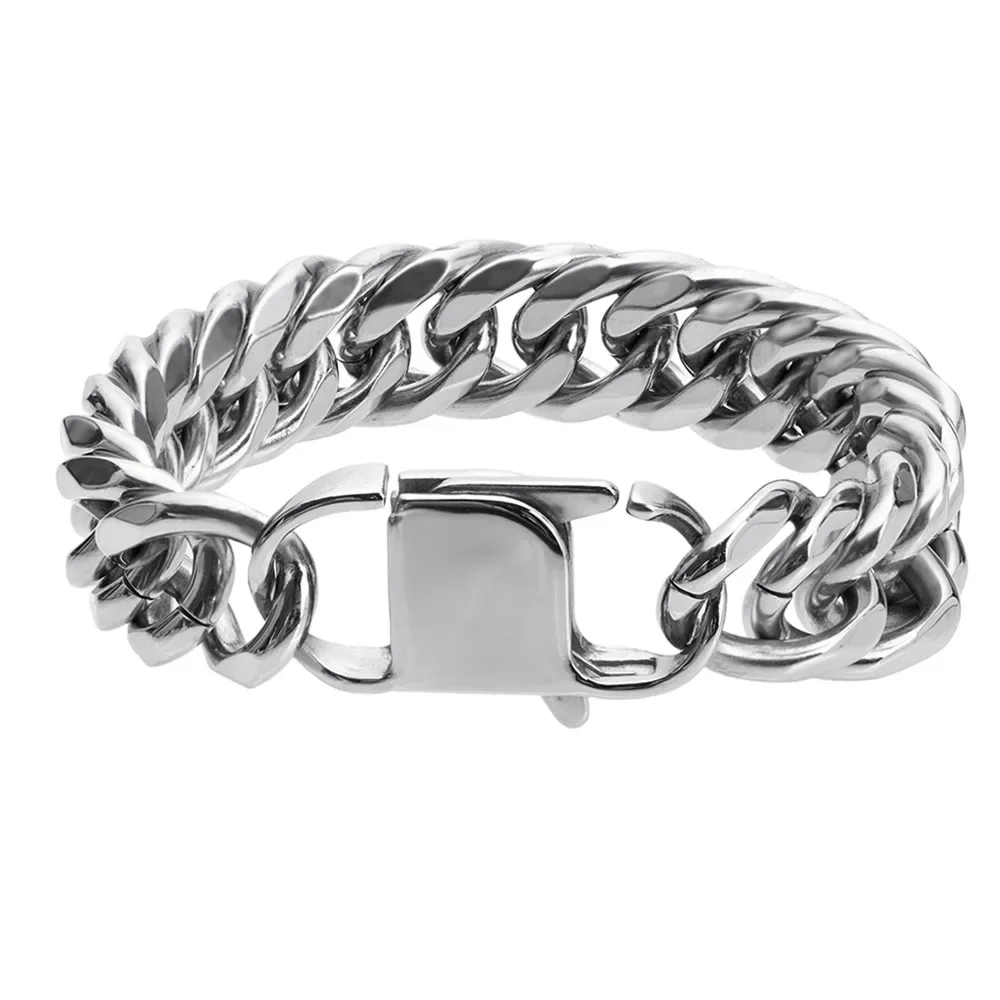 925 Sterling Silvery 10MM Flat Chain Bracelet for women lady men Solid Side Chain wedding party gift Ideal Gift for Men