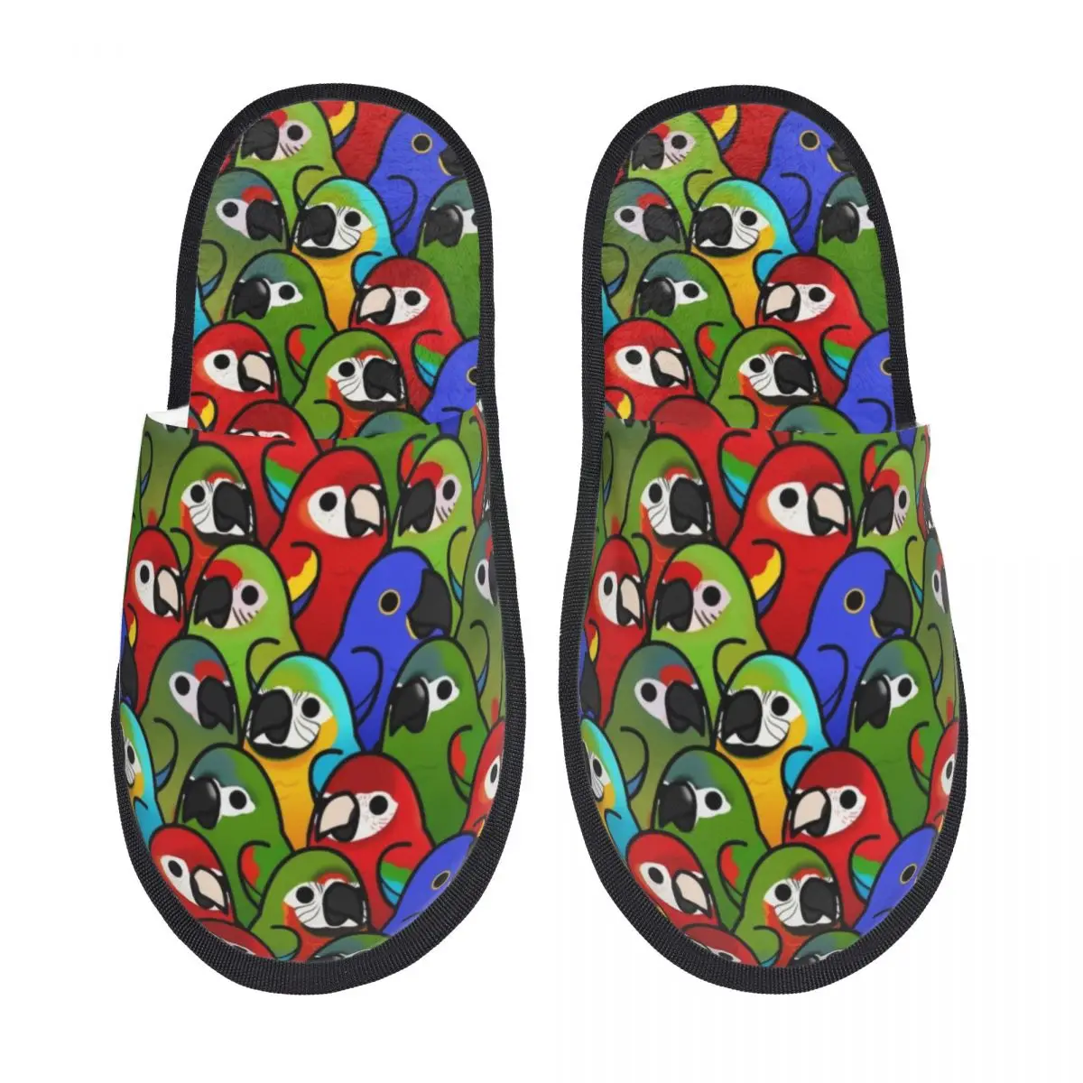 

Custom Macaw Squad House Slippers Women Cozy Memory Foam Parrot Birds Slip On Hotel Slipper Shoes