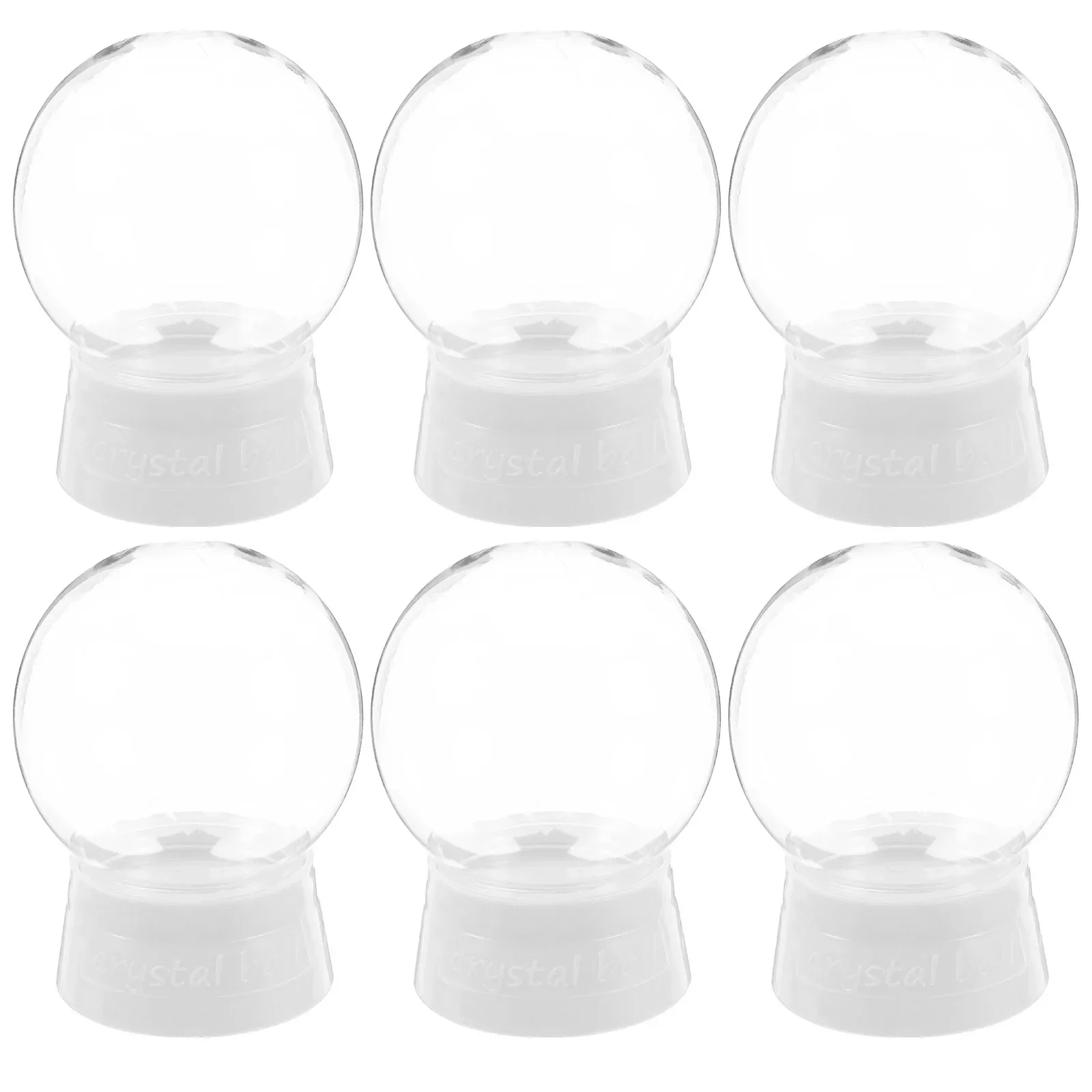 6pcs Snow Globes 270ml Water Globe Empty Snow Globe Fillable Christmas Balls For DIY Crafts Christmas Home Decor Favor Gifts