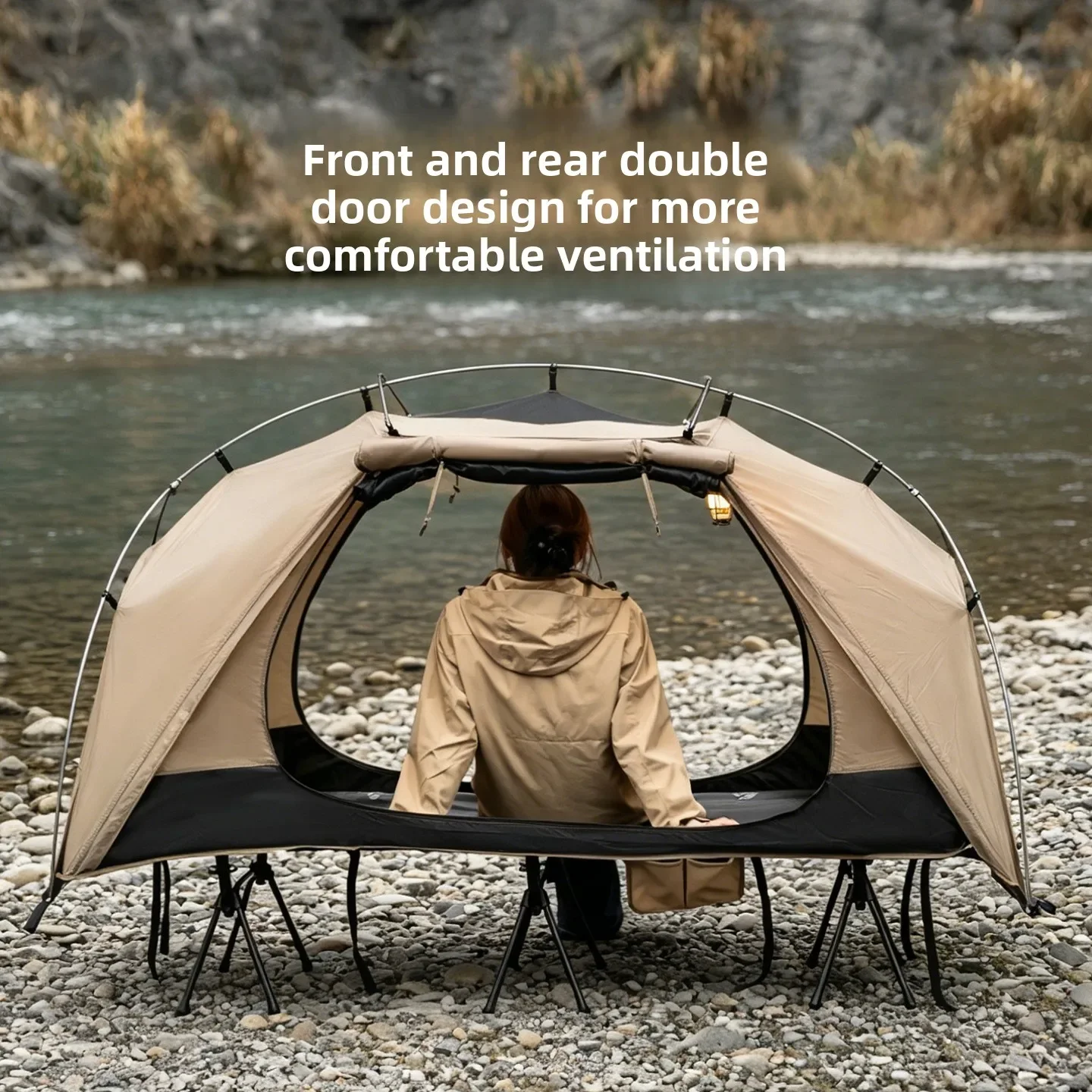 MOUNTAINHIKER 2026 Camp Bed Tent Single Outdoor Waterproof Multi-purpose Leisure Rainproof Camping Tent for Hiking And Travel