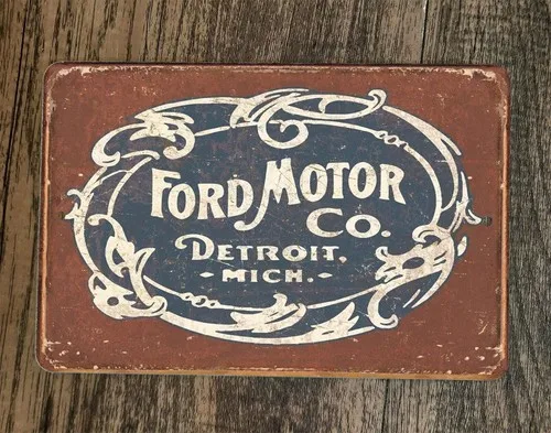 Motor Company Detroit  Metal Wall Garage Sign Poster