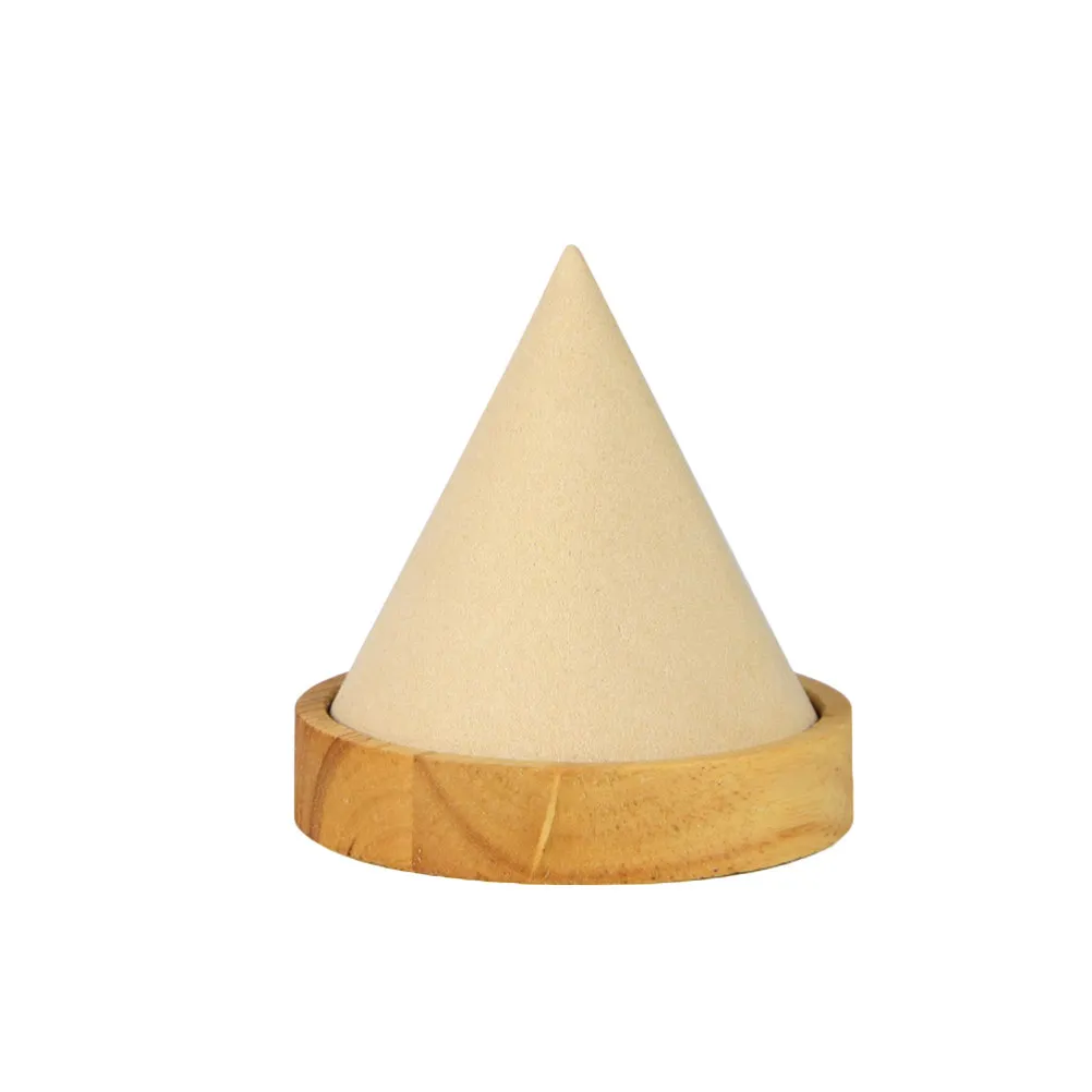 

Креативная конусообразная подставка для украшений из массива дерева, органайзер для колец, экономящий пространство, декоративный держатель для колье для спальни