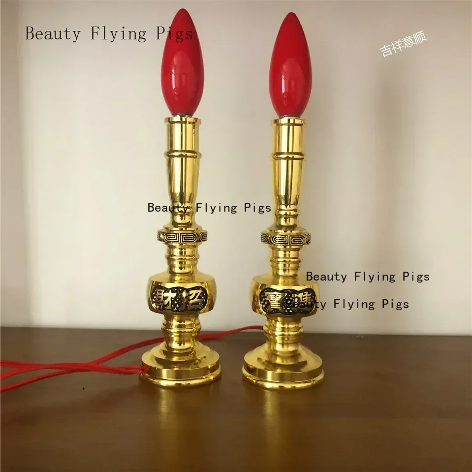 Metal Simulation Candle Holder Decoration of Living Room Foyer Home Decoration Temple Prayer Supplies Sacrificial Supplies