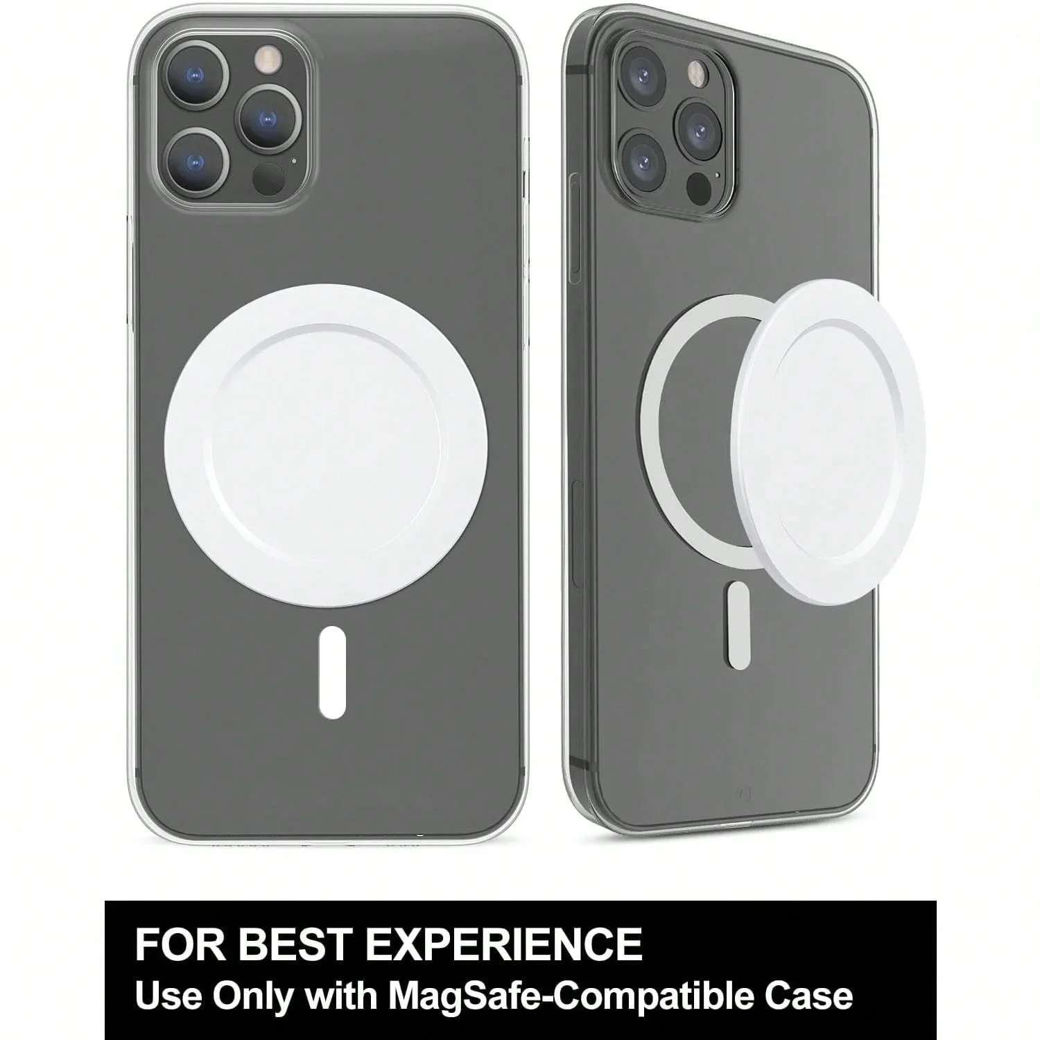 Magnetic Base Compatible with PopSocket Phone Grips and iPhone MagSafe Cases, Black