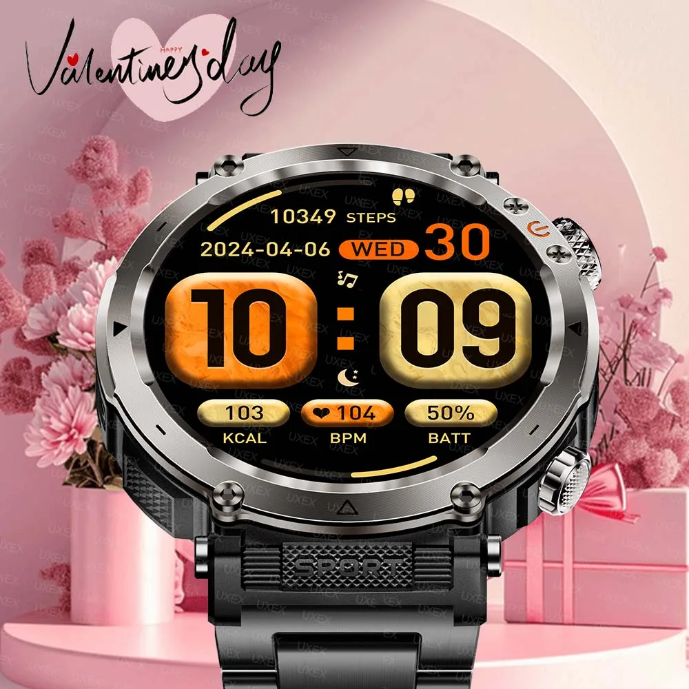 

Outdoor Smart Watch Men 600mAh 5ATM LED Flashlight SmartWatch Compass BT call Valentine's Gift IP68 Sports Smartwatch New 2026