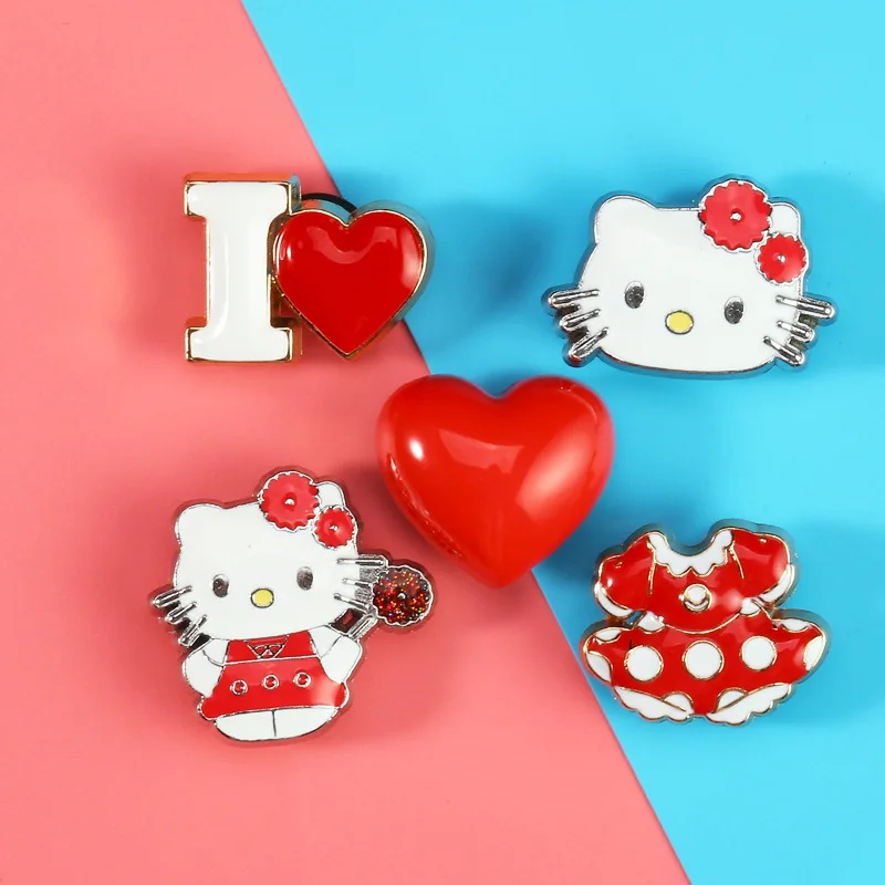 MINISO Cute High end Cartoon Metal HelloKitty Love Charm Shoe Accessories DIY Shoe Flowers Detachable Shoe Buckles Party Gifts