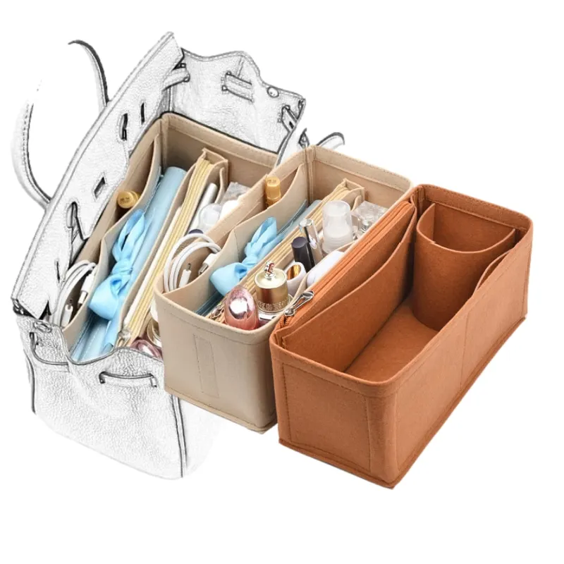 Fits For H Bir kin 25 30 35 Bag Insert Organizer Makeup Handbag Organizer Travel Inner Portable Cosmetic Original Organize Bags
