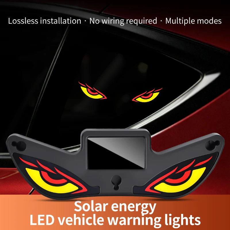  Solar Powered Car Neon Light Wireless Cool DEMON EYE Led Ambient Light Suction Cup USB Rechargeable Atmosphere Breathing Lamp