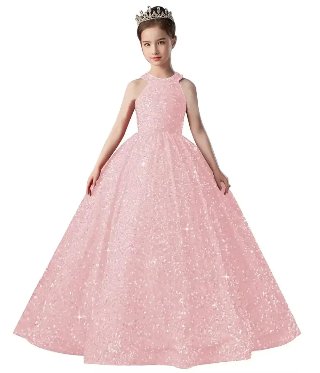 Robe de soirée de princesse personnalisée A-Line pour filles, robe de demoiselle d'honneur de style licou, fête d'anniversaire, reconstitution historique, mariage